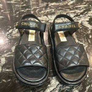 Black Chanel Sandals 38 (8)